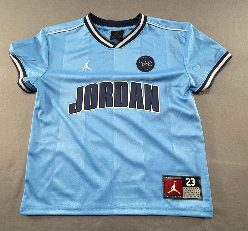 Jordan Flight Soccer Jersey Boys Size 5 Blue Jumpman NWT Football Shirt MSRP $50